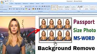 How to Make Passport Size Photo in Microsoft word || Ms Word me Passport size photo kaise banaye