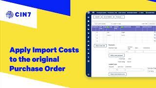 Applying Import Costs to a Purchase Order