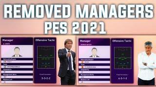 ALL REMOVED MANAGERS IN PES 2021 MOBILE || TOP 6 MANAGERS GOING TO BE REMOVED FROM PES 2021.....