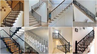 Top 100 modern steel railing design | stairs grill design in iron | stair railing design