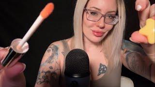 ASMR Lipstick & Gloss on me+you (mouth sounds galore)