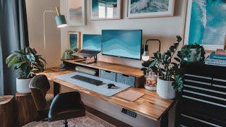 The Dream Desk Setup: Home Office Desk Tour (Omnidesk Ascent Wildwood)