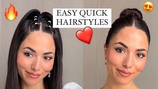4 Easy Quick Hairstyles  (For short, medium and long hair length)