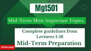 MGT 501 midterm preparation 2023 | mgt501 mid term important topics | mgt501 mid term mcqs | mgt501