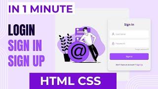 How to make Login page Using HTML CSS in One min  | Login page using HTML and CSS I HTML CSS Project