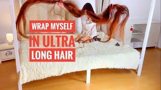 Wrap myself in ultra long hair (PATREON PREVIEW)#instahair #realrapunzel #naturalhair #gorgeoushair