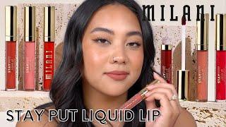 MILANI STAY PUT LIQUID LIP SWATCHES + REVIEW