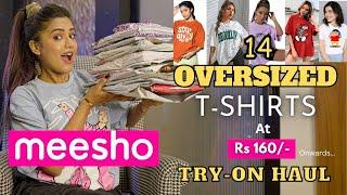 MEESHO OVERSIZE TRENDY TSHIRTS  | TRYON | REVIEW | gimaashi 