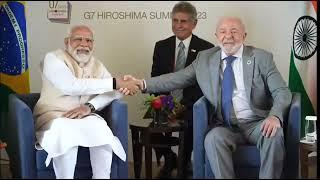 PM MODI MET H.E.MR LUIZ INACIO LULA DA SILVA , PRESIDENT OF BRAZIL