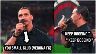 Zlatan Ibrahimovic epic reply to Verona fans in his farewell