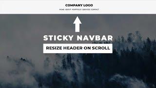 Resizing Header on Scroll | Animated Sticky Navbar | Sticky Header On Scroll