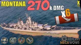 Montana 6 Kills & 270k Damage | World of Warships Gameplay