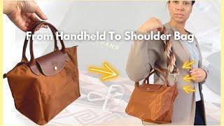 1 EASY WAY TO ADD A BAG STRAP || Longchamp Le Pliage Top Handle in Cognac