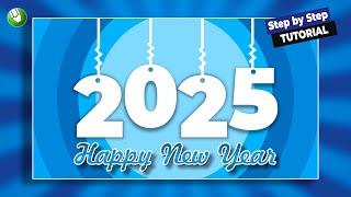 Create Happy New Year Design Idea in Coreldraw | Happy New Year Design 2025