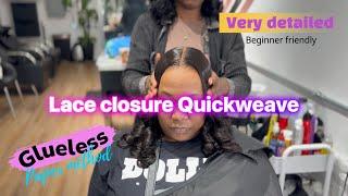 How to: Lace closure Quickweave (GLUELESS/PAPER METHOD)