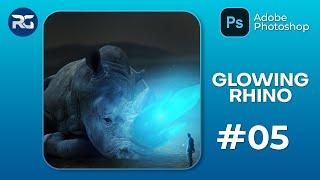 Glowing Rhino Photo Manipulation Effect Photoshop Tutorial