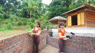 How To Building Swimming Pool With Bricks & Cement, OFF GRID FARM | Nhất New Life