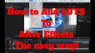 How To Add LUTS Into After Effects CC.  The EASY way.