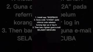 CARA DAPATKAN DUIT DARI SHOPBACK