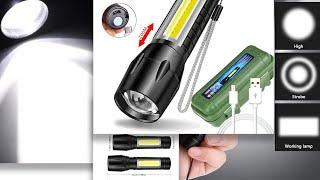 Mini COB Rechargeable LED Torch With Water Resistant Cover Full Details MD Review Daraz