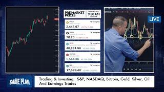 Trading & Investing:  S&P, NASDAQ, Bitcoin, Gold, Silver, Oil And Earnings Trades