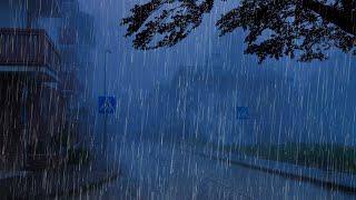 Insomnia Healing and Fall Asleep Easily with Torrential Rainstorm & Huge Thunder at Night - ASMR