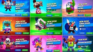 82 BRAWLERS & 636 SKINS UNLOCK SCREENS in Brawl Stars | #PaintBrawl Update