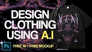 DESIGN CLOTHING USING AI IN 2025 + FREE TEES MOCKUP | PHOTOSHOP TUTORIAL