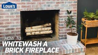 How to Whitewash a Brick Fireplace