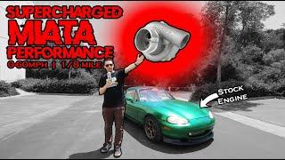 RIPPING The Supercharged Miata. Is it faster than Nitrous??
