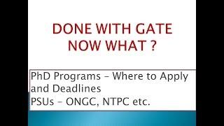 GATE Over - Where to Apply Now