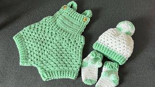 Easy crochet baby romper/crochet baby overall/crochet for life 1823