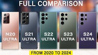 Samsung S24 Ultra Vs S23 Ultra Vs S22 Ultra Vs S21 Ultra Vs Note 20 Ultra Specs Review in 2024