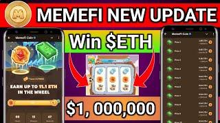 Memefi Coin New Update | Earn $ETH Prize Pool $1,000,000 | Memefi Airdrop Update | Memefi Spin Trick