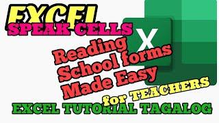 How to use Excel Speak Cells - Excel Tagalog Tutorial