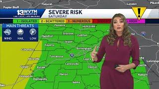 Alabama weather gets wetter Friday, Weekend forecast is stormy with Impact Weather on Saturday