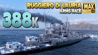 Ruggiero di Lauria with new high score, 388k on map Warrior's Path - World of Warships