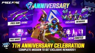 7th Anniversary Event Free Rewards | free fire 7th anniversary | free fire new event | ff new event