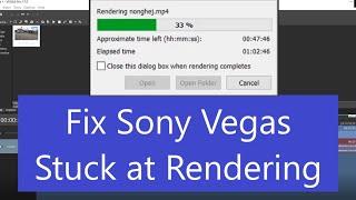 Sony Vegas Freeze at Rendering Fixed | Fix Sony Vegas Stuck While Rendering 2020