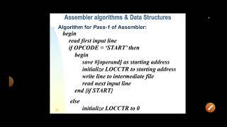 Two pass assembler- Pass 1 algorithm