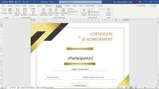 How to auto generate names for your certificates using MS Word and Excel
