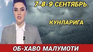 7-8-9 СЕНТЯБРЬ   КУНЛАРИ УЧУН ОБ ХАВО МАЛУМОТИ, ob havo