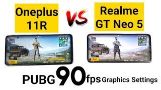 Oneplus 11r vs Realme GT Neo 5 PUBG 90fps Graphics Comparison After Update 