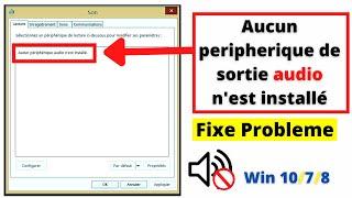 aucun peripherique audio n'est installé