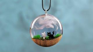 How to Make an Epoxy Resin Necklace from Cute Little Kitties | Resin Art