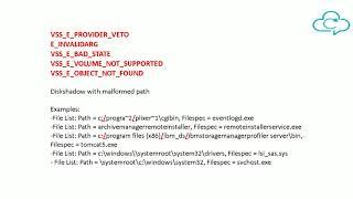 VSS (Volume Shadow Copy Service) Troubleshooting (Advanced)