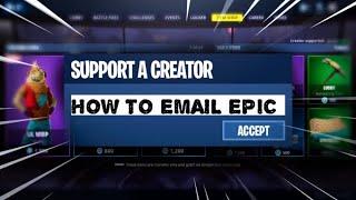 How to email epic for support a creator code