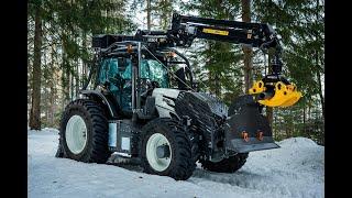VALTRA FORESTRY TRACTOR T195 DIRECT WITH CRANE KESLA 700T
