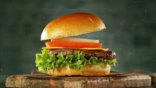 Burger Super slow motion stock video for ad