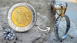 How To Make a Coin Ring with Diamond?Handmade diamond Ring-Adamjewellery